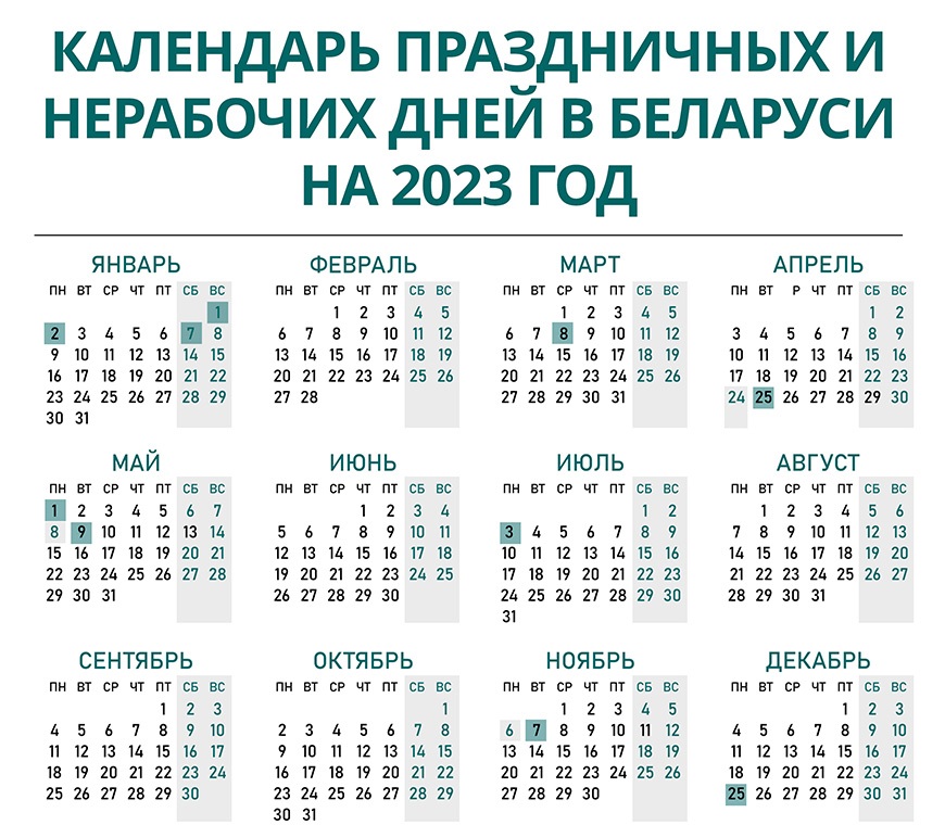 Календарь праздников на 2025 год в беларуси Минтруда разъяснило, как белорусы будут работать и отдыхать в январе